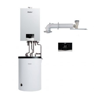 Pakiet Vaillant piec kondensacyjny ecoTEC plus 2,8-16,4kW zasobnik 150L pogodówka zestaw szachtowy dla domu